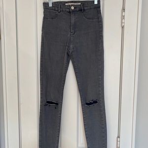 Gray High Waisted Skinny Jeans